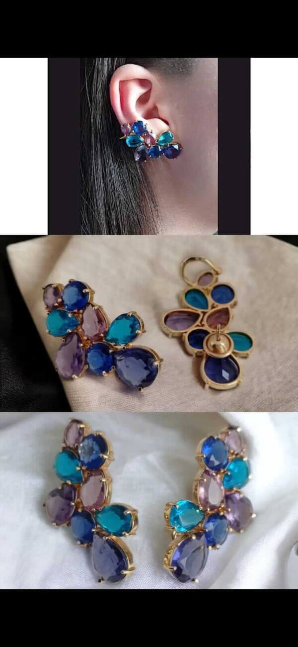 Brinco Ear Cuff Banhado A Ouro Preciosa - Imagem 3
